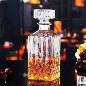 One Two Cups Whisky Decanter Glass Bottle Liquor Scotch Luxury 950ml - EJ50HF