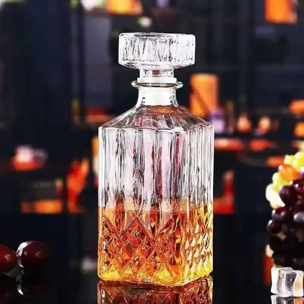 One Two Cups Whisky Decanter Glass Bottle Liquor Scotch Luxury 950ml - EJ50HF