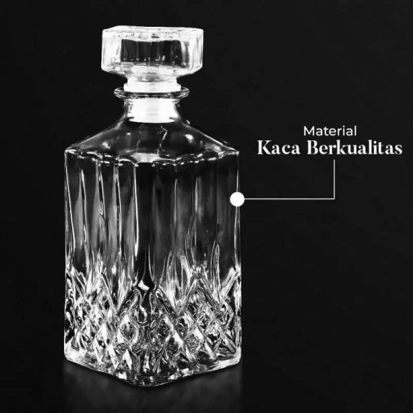 One Two Cups Whisky Decanter Glass Bottle Liquor Scotch Luxury 950ml - EJ50HF