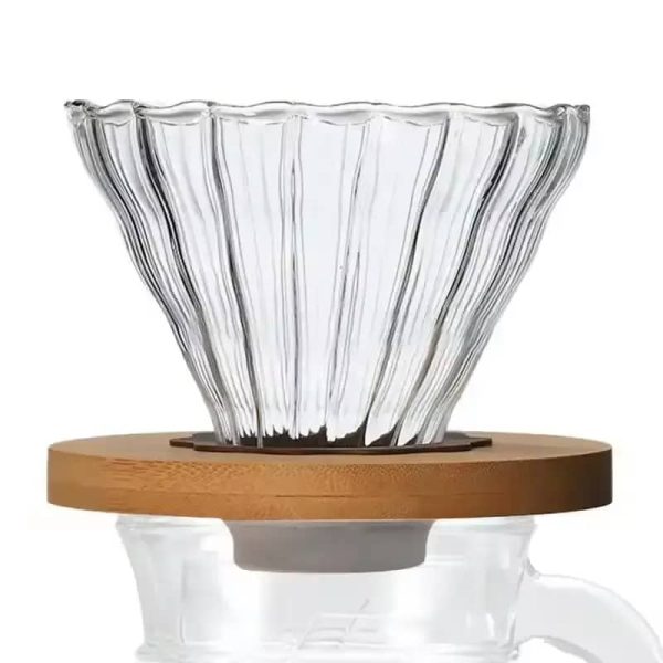 One Two Cups V60 Coffee Dripper Pour Over Kaca Manual Brew 1-4 Cup - VD-10BS