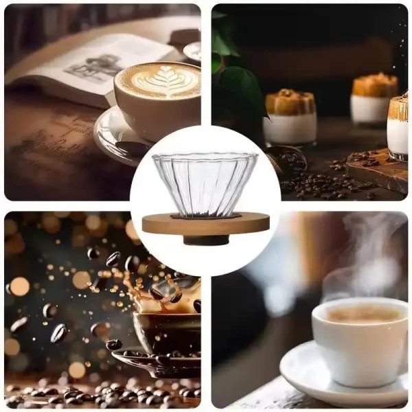 One Two Cups V60 Coffee Dripper Pour Over Kaca Manual Brew 1-4 Cup - VD-10BS