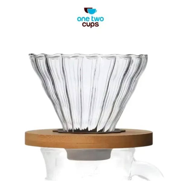 One Two Cups V60 Coffee Dripper Pour Over Kaca Manual Brew 1-4 Cup - VD-10BS