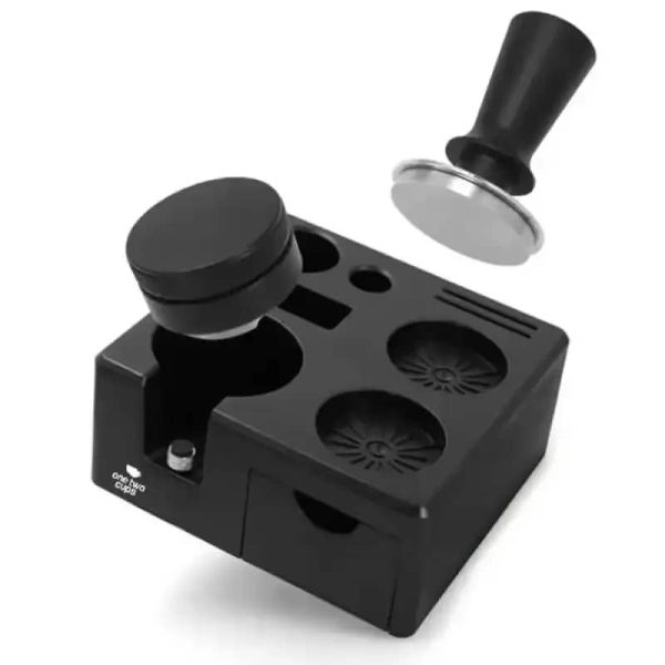 One Two Cups Coffee Tamper Station Espresso Portafilter 180x180x75mm - AK-324