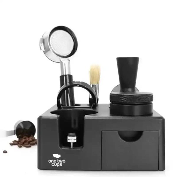 One Two Cups Coffee Tamper Station Espresso Portafilter 180x180x75mm - AK-324