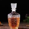 One Two Cups Whisky Decanter Glass Bottle Liquor Scotch Diamond 750ml - C04