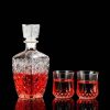 One Two Cups Whisky Decanter Glass Bottle Liquor Scotch Diamond 750ml - C04