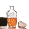 One Two Cups Whisky Decanter Glass Bottle Liquor Scotch Diamond 750ml - C04