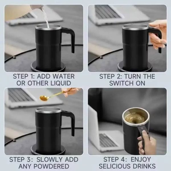 One Two Cups Cangkir Pengaduk Kopi Mixing Mug Stainless Steel 400ml - JB-01