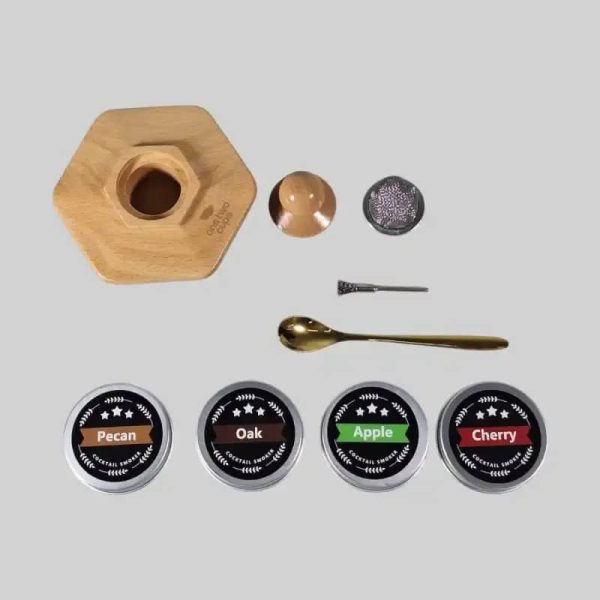 One Two Cups Set Alat Pengasap Cocktail Smoker Kit with 4 Wood Chips - JY-40