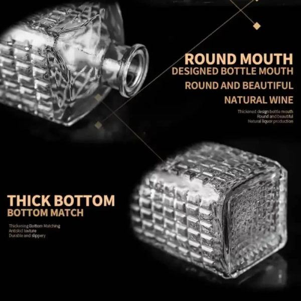 One Two Cups Botol Whisky Decanter Glass Bottle Liquor Scotch 500ml - EY500