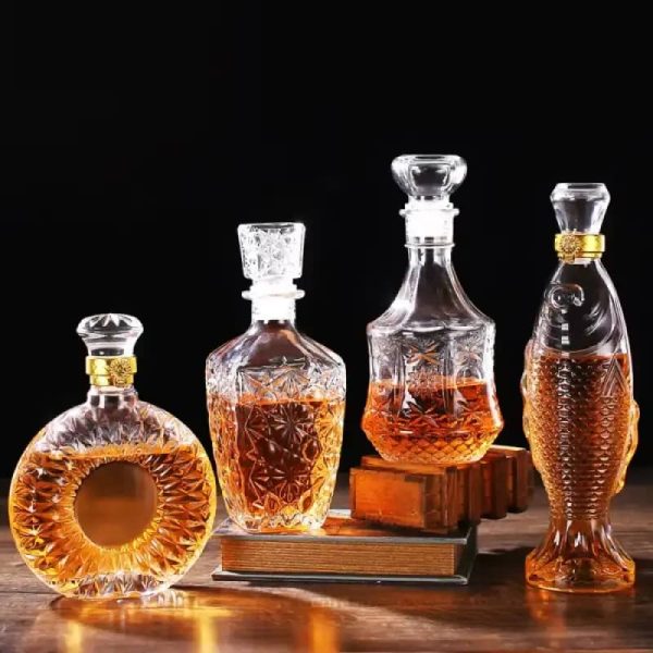One Two Cups Botol Whisky Decanter Glass Bottle Liquor Scotch 500ml - EY500