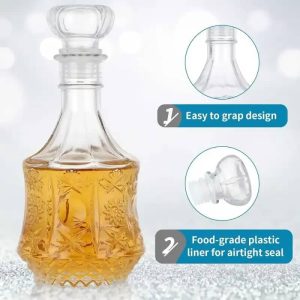 One Two Cups Botol Whisky Decanter Glass Bottle Liquor Scotch 700ml - C09