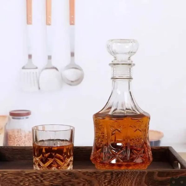 One Two Cups Botol Whisky Decanter Glass Bottle Liquor Scotch 700ml - C09