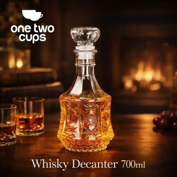 One Two Cups Botol Whisky Decanter Glass Bottle Liquor Scotch 700ml - C09