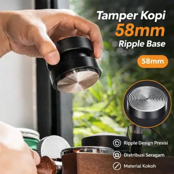 One Two Cups Macaron Tamper Coffee Distribution Tool Ripple Base 58mm - YG13