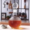 One Two Cups Whisky Decanter Glass Bottle Liquor Scotch Luxury Round - C13