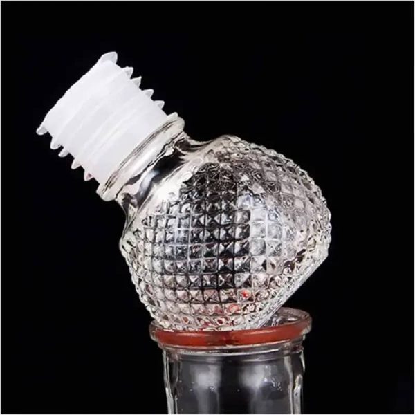 One Two Cups Whisky Decanter Glass Bottle Liquor Scotch Luxury Round - C13