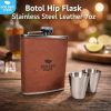 One Two Cups Botol Hip Flask Stainless Leather 7oz with Shot Glass - TAG7