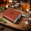 One Two Cups Botol Hip Flask Stainless Leather 7oz with Shot Glass - TAG7