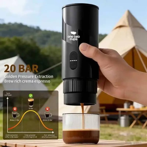 One Two Cups Portable Coffee Maker 2in1 Nespresso 20 Bar 1500mAh - HS9440-1S