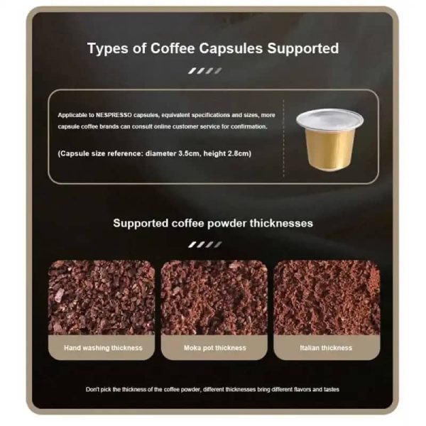 One Two Cups Portable Coffee Maker 2in1 Nespresso 20 Bar 1500mAh - HS9440-1S