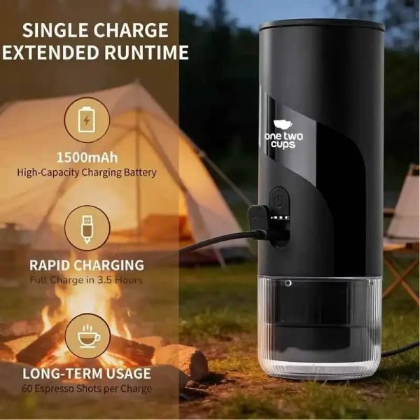 One Two Cups Portable Coffee Maker 2in1 Nespresso 20 Bar 1500mAh - HS9440-1S