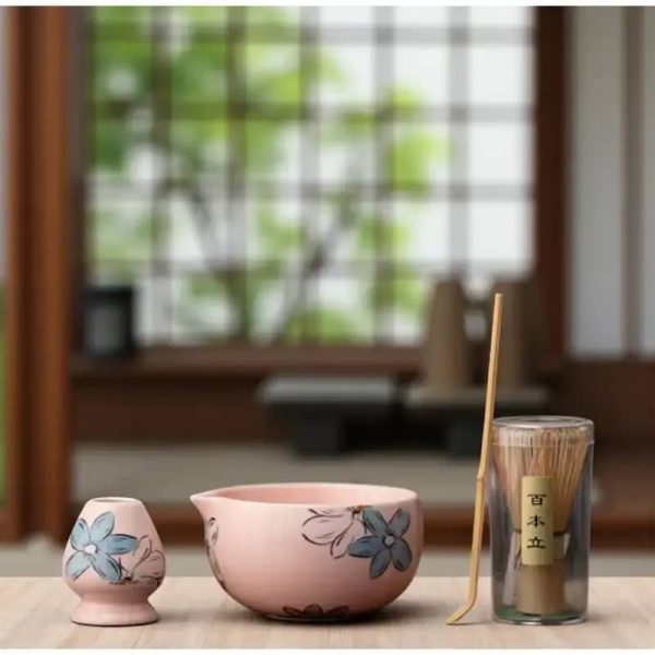 One Two Cups Matcha Set Chawan Chasen Stand Chashaku 500ml 4 PCS - CZ6