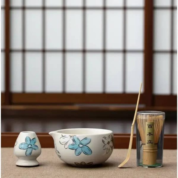One Two Cups Matcha Set Chawan Chasen Stand Chashaku 500ml 4 PCS - CZ6