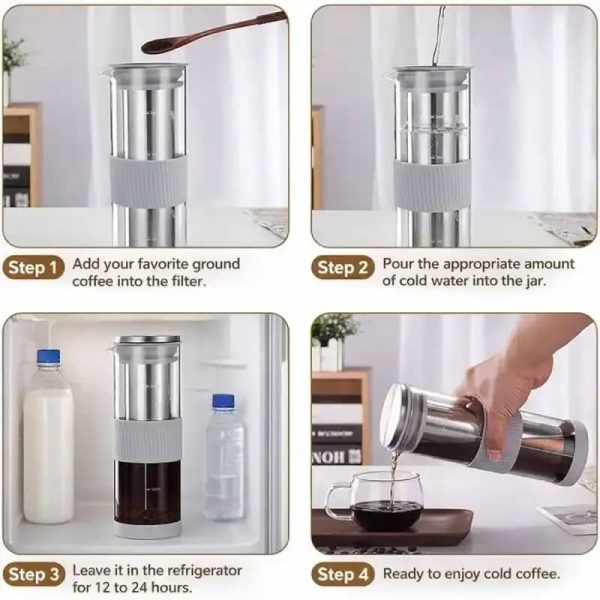 ginee_20260416173001621_0187050795.jpeg One Two Cups Teko Kopi Cold Brew Coffee Maker Filter Stainless 800ml - OD-15