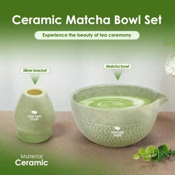 ginee_20260416173506676_6399230505.jpeg One Two Cups Matcha Set Kit Chawan Chasen Stand Ceramic 500ml 2 PCS - S45
