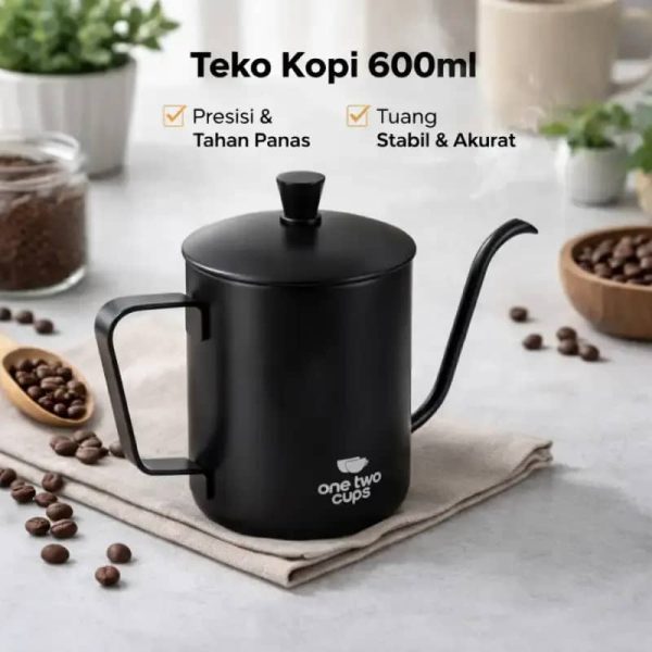 One Two Cups Teko Kopi Leher Angsa Gooseneck Pour Over Drip Kettle 600ml - HS-52