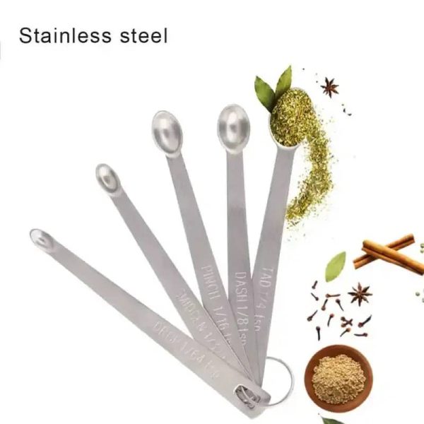 ginee_20260416173637725_9052873187.jpeg One Two Cups Sendok Takar Teh Stainless Steel Measuring Spoon 5 PCS - S301
