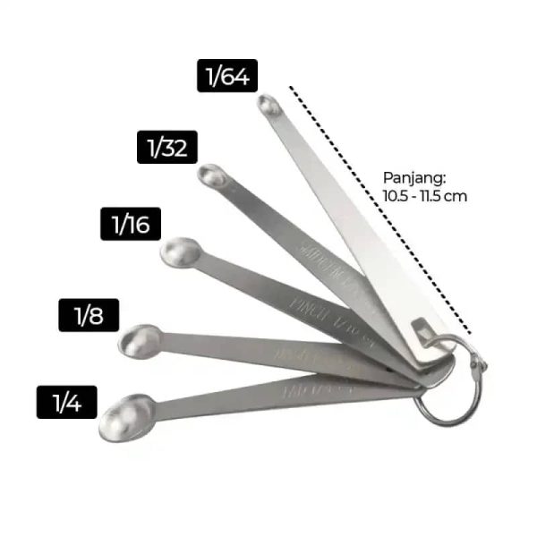 ginee_20260416173637952_8836361906.jpeg One Two Cups Sendok Takar Teh Stainless Steel Measuring Spoon 5 PCS - S301