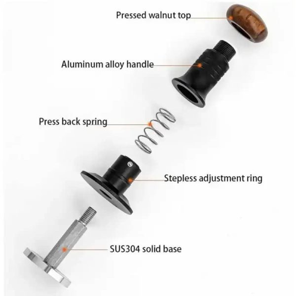 One Two Cups Tamper Kopi Barista Stainless Steel Threaded Bottom 51mm - JN - 25