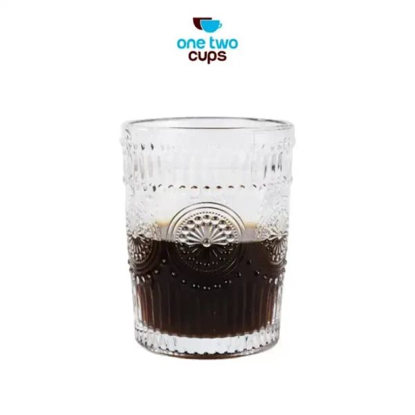 One Two Cups Gelas Kaca Aesthetic Kopi Teh Retro Sunflower Glass 300ml - CLO469