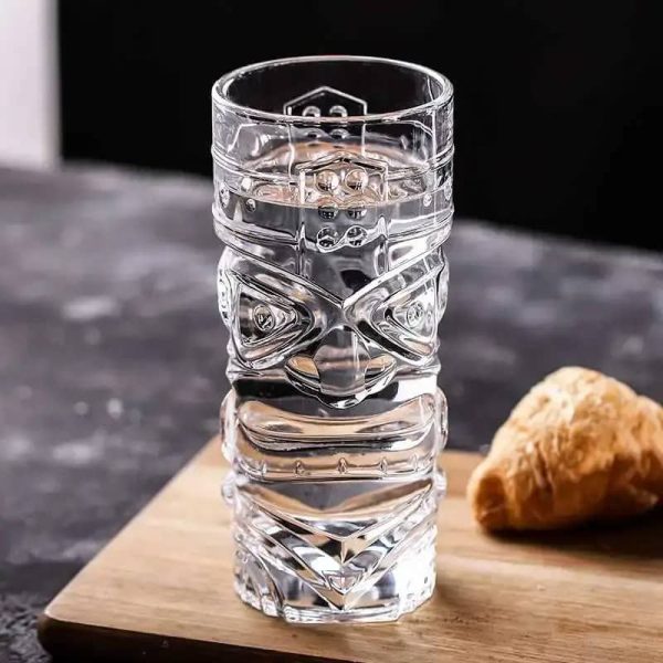 One Two Cups Gelas Kaca Aesthetic Kopi Teh Hawaiian Tiki Glass 400ml - GT81
