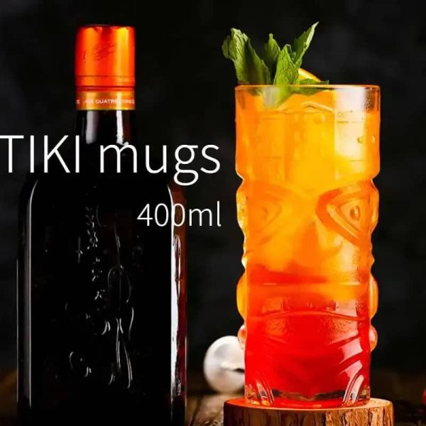 One Two Cups Gelas Kaca Aesthetic Kopi Teh Hawaiian Tiki Glass 400ml - GT81