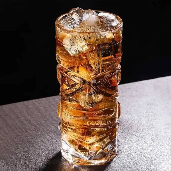One Two Cups Gelas Kaca Aesthetic Kopi Teh Hawaiian Tiki Glass 400ml - GT81