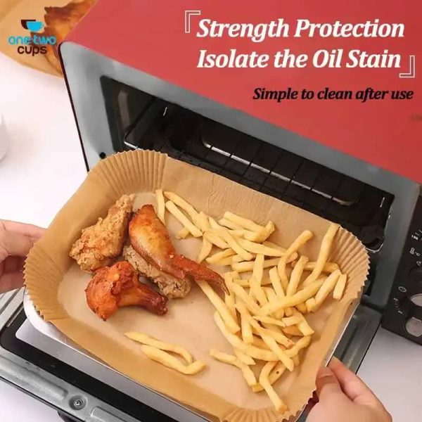 ginee_20260416174337081_0241310520.jpeg One Two Cups Kertas Alas Air Fryer Paper Liner Oilproof 22cm 50 PCS - MJ5
