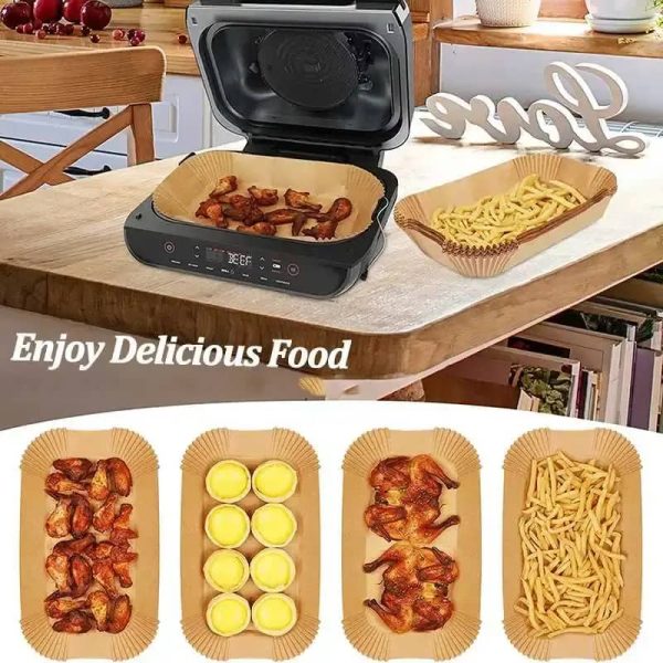 ginee_20260416174337462_1577910656.jpeg One Two Cups Kertas Alas Air Fryer Paper Liner Oilproof 22cm 50 PCS - MJ5