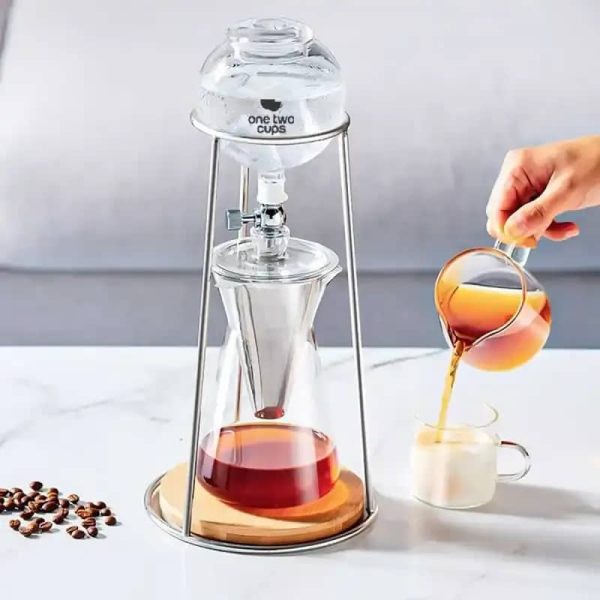One Two Cups Cold Brew Coffee Maker Ice Drip Regulating Valve 600ml - C4-04