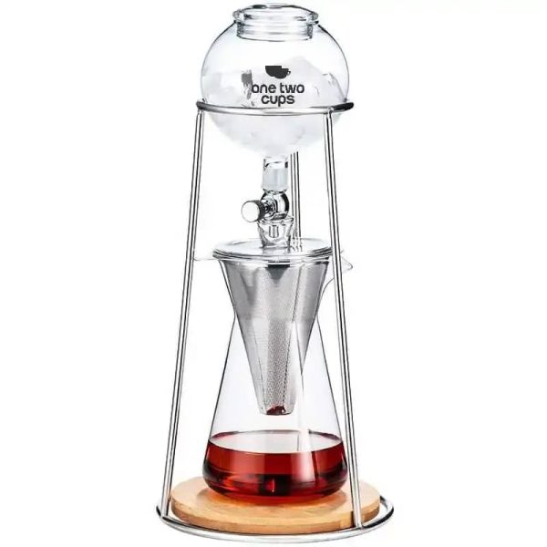 One Two Cups Cold Brew Coffee Maker Ice Drip Regulating Valve 600ml - C4-04