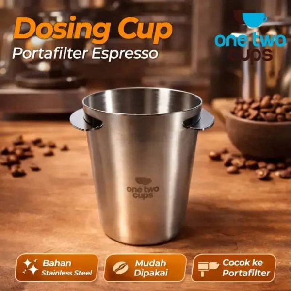 One Two Cups Dosing Cup Portafilter Espresso Machine Stainless Steel - YXA046