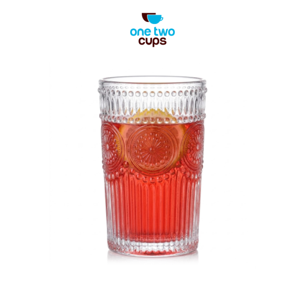 One Two Cups Gelas Kaca Aesthetic Kopi Teh Sunflower Glass 360ml - YJ09