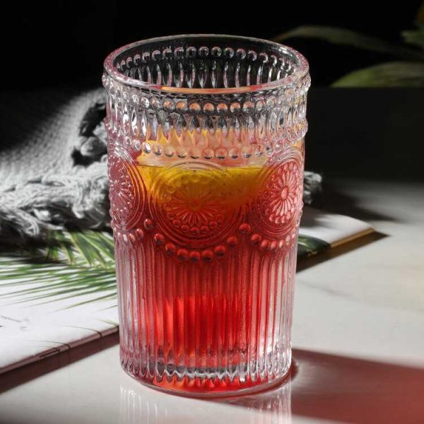One Two Cups Gelas Kaca Aesthetic Kopi Teh Sunflower Glass 360ml - YJ09
