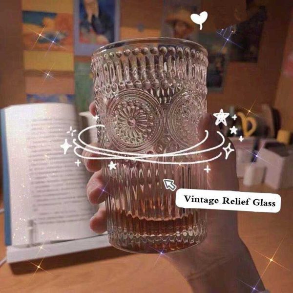 One Two Cups Gelas Kaca Aesthetic Kopi Teh Sunflower Glass 360ml - YJ09