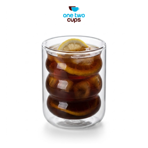 One Two Cups Gelas Kaca Aesthetic Tahan Panas Double Wall Glass 225ml - JJ915