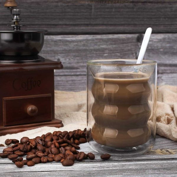 One Two Cups Gelas Kaca Aesthetic Tahan Panas Double Wall Glass 225ml - JJ915
