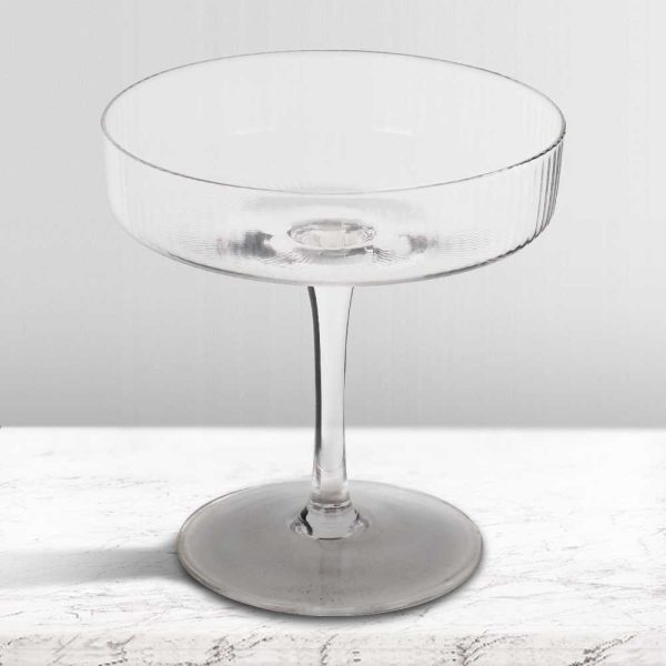 One Two Cups Gelas Kaca Aesthetic Pudding Es Krim Stripe Dessert Glass - L005 260ml