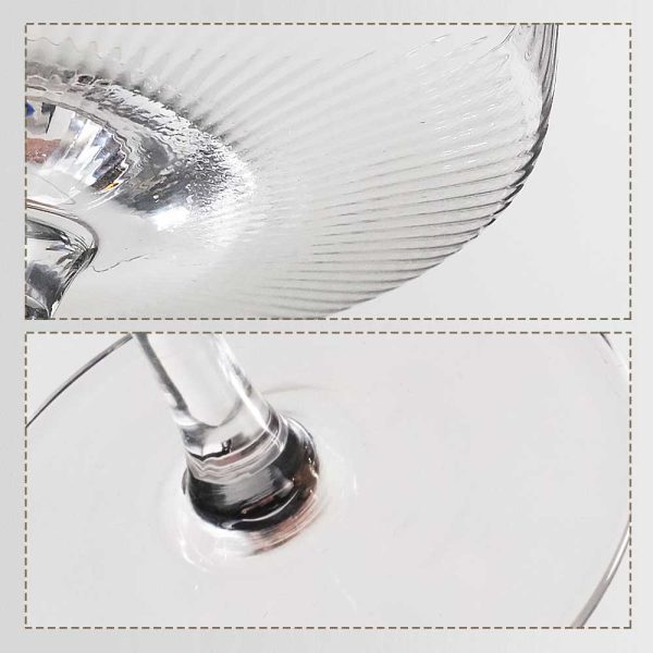 One Two Cups Gelas Kaca Aesthetic Pudding Es Krim Stripe Dessert Glass - L005 260ml